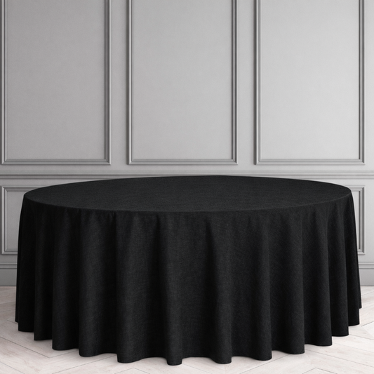 130" Round Linen - Black