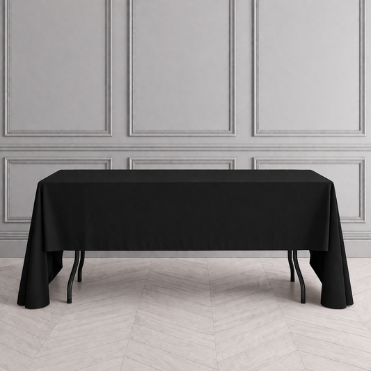 70" x 144" Rectangular Linen - Black