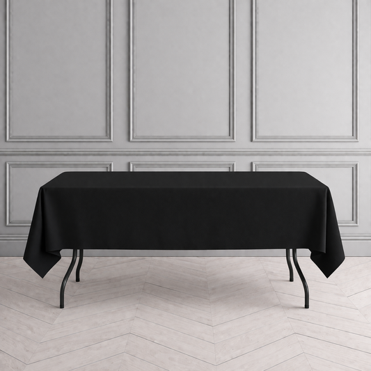 70" x 108" Rectangular Linen - Black