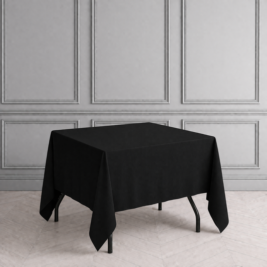 70" x 70" Square Linen - Black